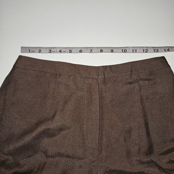 NWT Le Suit Petite Brown 3-Pc Outfit Jacket Pants Scarf 6P Career Retail $200 - Picture 13 of 16